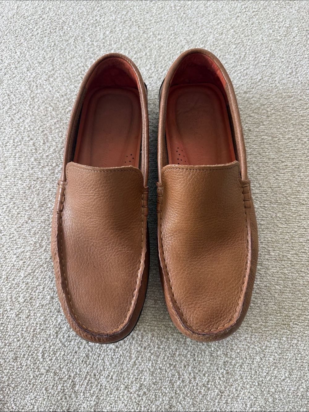 Men’s Tommy Bahama Leather Tan Slip-On Moccasin Loafers